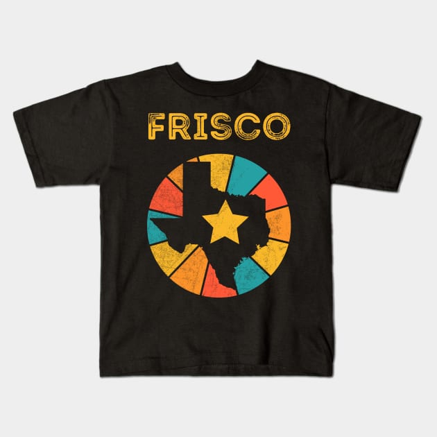 Frisco Texas Vintage Distressed Souvenir Kids T-Shirt by NickDezArts